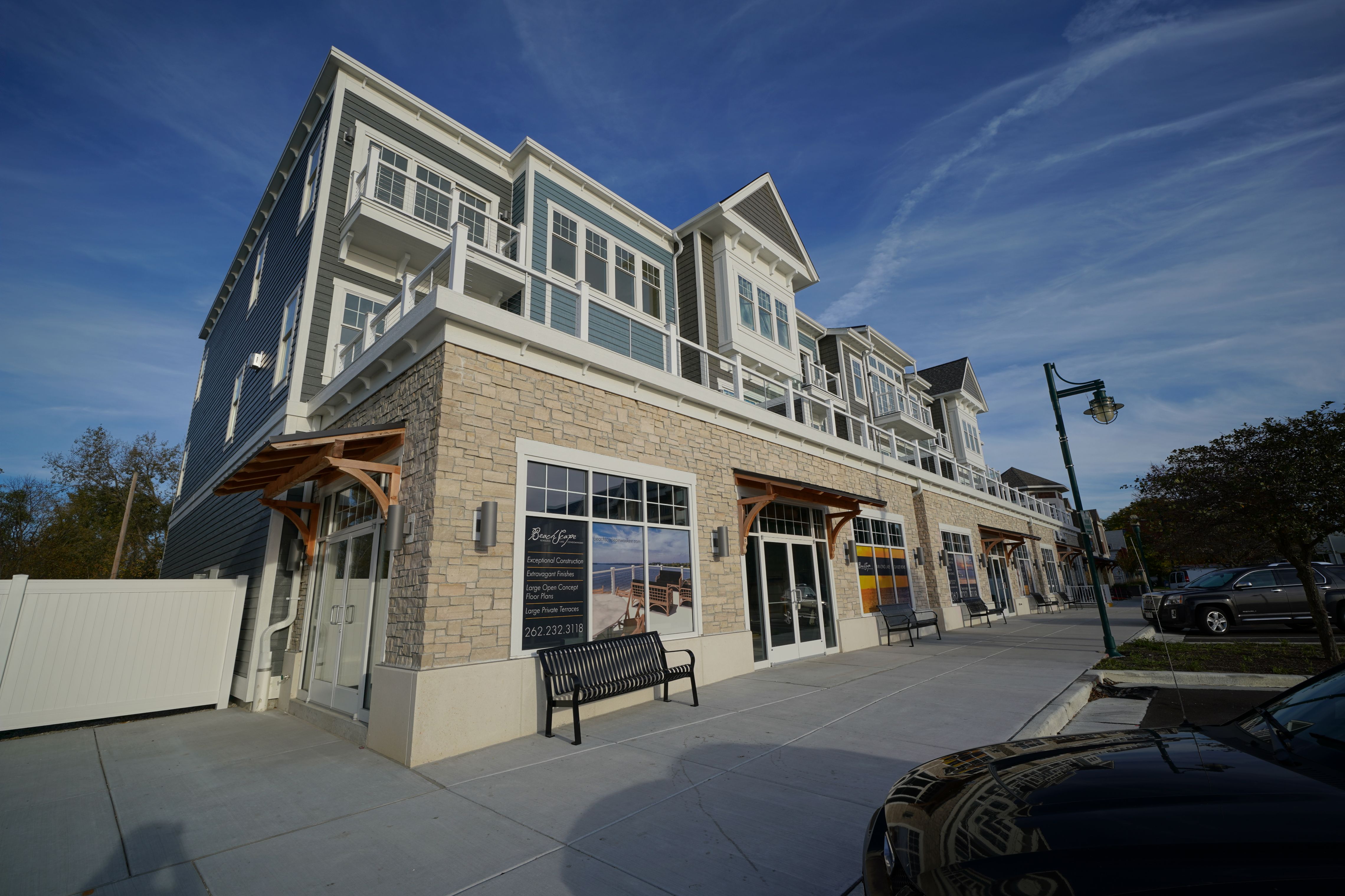 Beachscape Pewaukee Lake Condominiums residential architecture by Madisen Maher Architects
